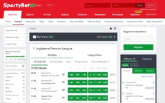 Página inicial da SportyBet Brasil com odds de futebol